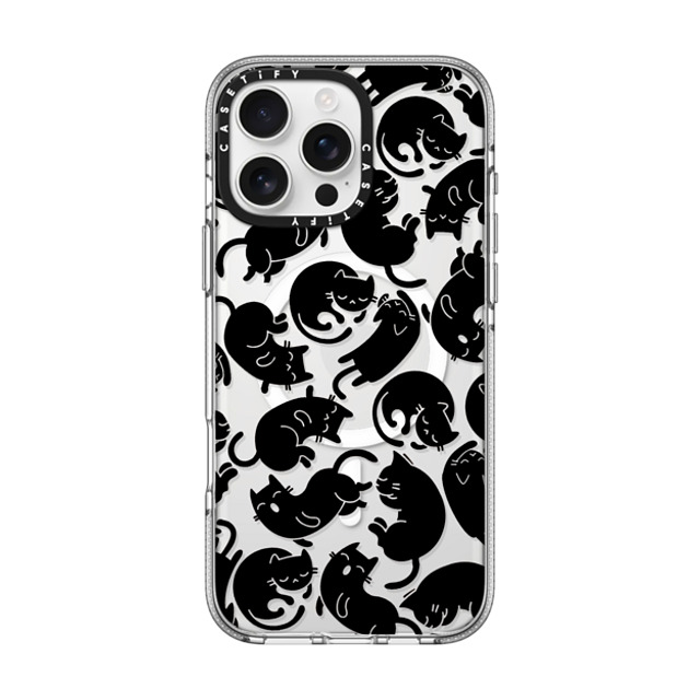 Allison Reich x CASETiFY iPhone 16 Pro Max ケース クリア クリア ケース MagSafe対応 Lazy Black Cats