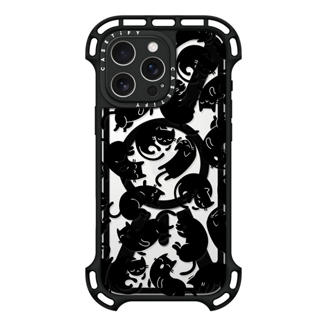 Allison Reich x CASETiFY iPhone 16 Pro Max ケース ブラック ウルトラ バウンスケース MagSafe対応 Lazy Black Cats