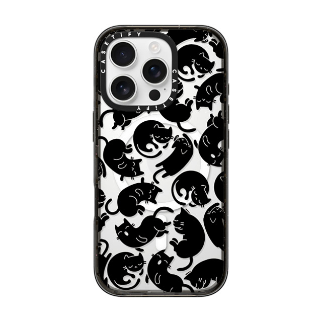 Allison Reich x CASETiFY iPhone 16 Pro ケース ブラック インパクトケース MagSafe対応 Lazy Black Cats