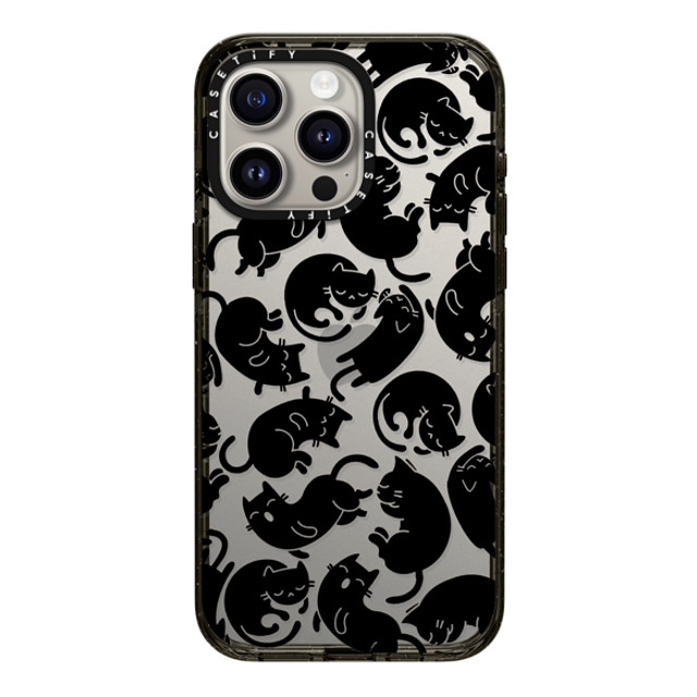 Allison Reich x CASETiFY iPhone 15 Pro Max ケース ブラック インパクトケース Lazy Black Cats