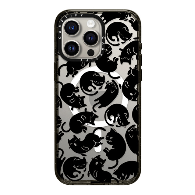 Allison Reich x CASETiFY iPhone 15 Pro Max ケース ブラック インパクトケース MagSafe対応 Lazy Black Cats