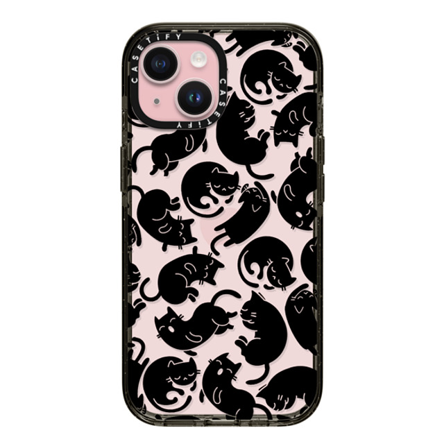 Allison Reich x CASETiFY iPhone 15 ケース ブラック インパクトケース Lazy Black Cats