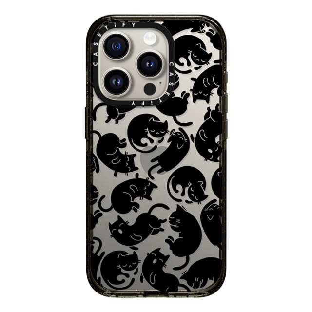 Allison Reich x CASETiFY iPhone 15 Pro ケース ブラック インパクトケース Lazy Black Cats