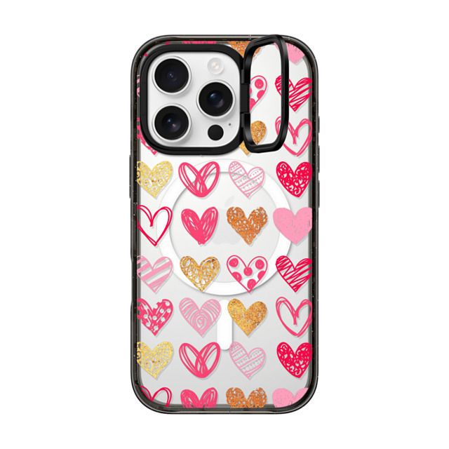 Allison Reich x CASETiFY iPhone 16 Pro Case Love,Abstract Black インパクトリングスタンドケース MagSafe対応 Doodle Hearts Father's Day Allison Reich x CASETiFY iPhone 16 Pro Case Love,Abstract Black インパクトリングスタンドケース MagSafe対応 Doodle Hearts Father's Day