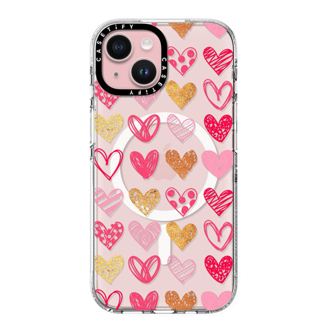 Allison Reich x CASETiFY iPhone 15 Case Love,Abstract クリア クリア ケース MagSafe対応 Doodle Hearts Back to School Allison Reich x CASETiFY iPhone 15 Case Love,Abstract クリア クリア ケース MagSafe対応 Doodle Hearts Back to School
