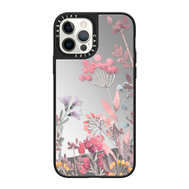 Allison Reich x CASETiFY iPhone 12 Pro ケース Floral Silver on Black ミラーケース MagSafe対応 Springtime Father's Day Allison Reich x CASETiFY iPhone 12 Pro ケース Floral Silver on Black ミラーケース MagSafe対応 Springtime Father's Day