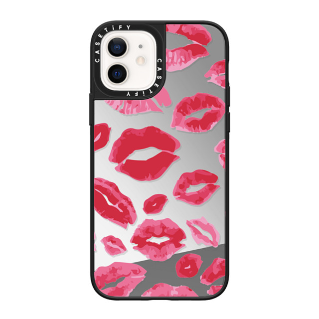 Allison Reich x CASETiFY iPhone 12 Case Love,Abstract Silver on Black ミラーケース MagSafe対応 Lipstick Kisses Mother's Day Allison Reich x CASETiFY iPhone 12 Case Love,Abstract Silver on Black ミラーケース MagSafe対応 Lipstick Kisses Mother's Day