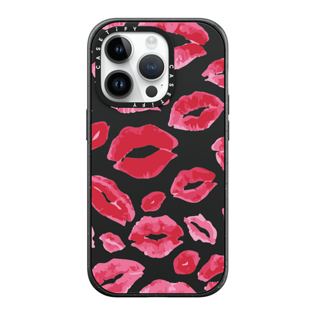 Allison Reich x CASETiFY iPhone 14 Pro ケース マットブラック インパクトケース MagSafe対応 Lipstick Kisses