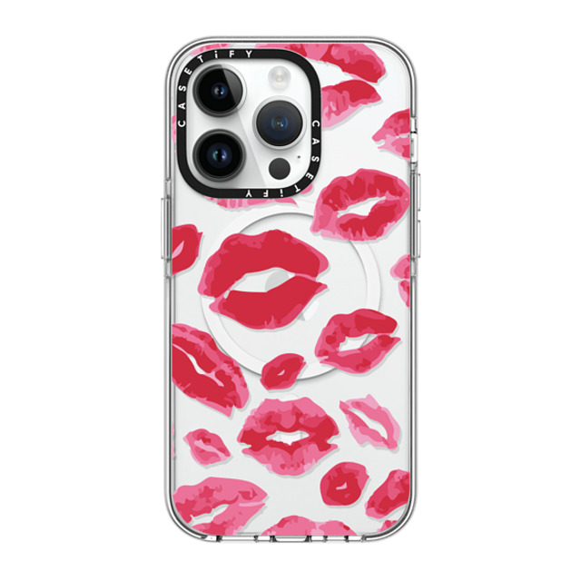 Allison Reich x CASETiFY iPhone 14 Pro ケース クリア クリア ケース MagSafe対応 Lipstick Kisses