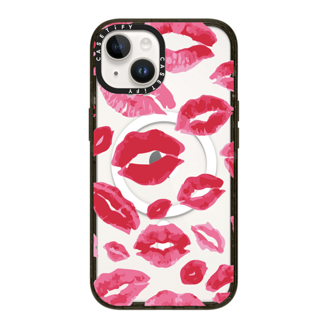 Allison Reich x CASETiFY iPhone 14 ケース ブラック インパクトケース MagSafe対応 Lipstick Kisses