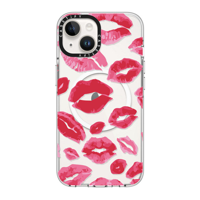 Allison Reich x CASETiFY iPhone 14 ケース クリア クリア ケース MagSafe対応 Lipstick Kisses