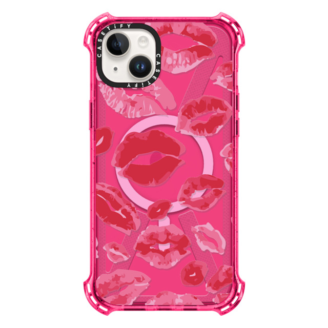 Allison Reich x CASETiFY iPhone 14 Plus ケース Bubble Gum バウンスケース Lipstick Kisses