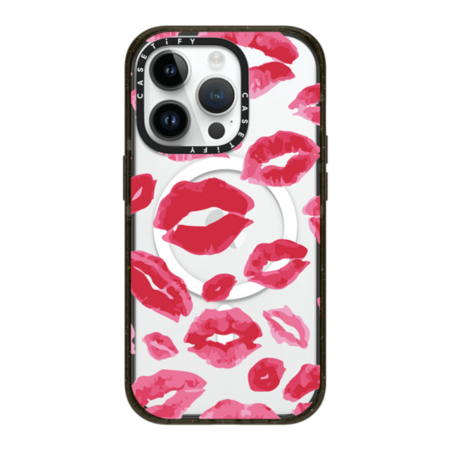 Allison Reich x CASETiFY iPhone 14 Pro ケース ブラック インパクトケース MagSafe対応 Lipstick Kisses