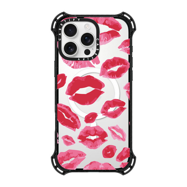 Allison Reich x CASETiFY iPhone 16 Pro Max ケース ブラック バウンスケース Lipstick Kisses