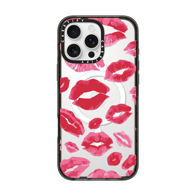 Allison Reich x CASETiFY iPhone 16 Pro Max ケース ブラック インパクトケース MagSafe対応 Lipstick Kisses