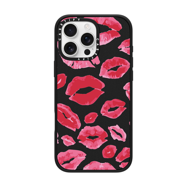 Allison Reich x CASETiFY iPhone 16 Pro Max ケース マットブラック インパクトケース MagSafe対応 Lipstick Kisses