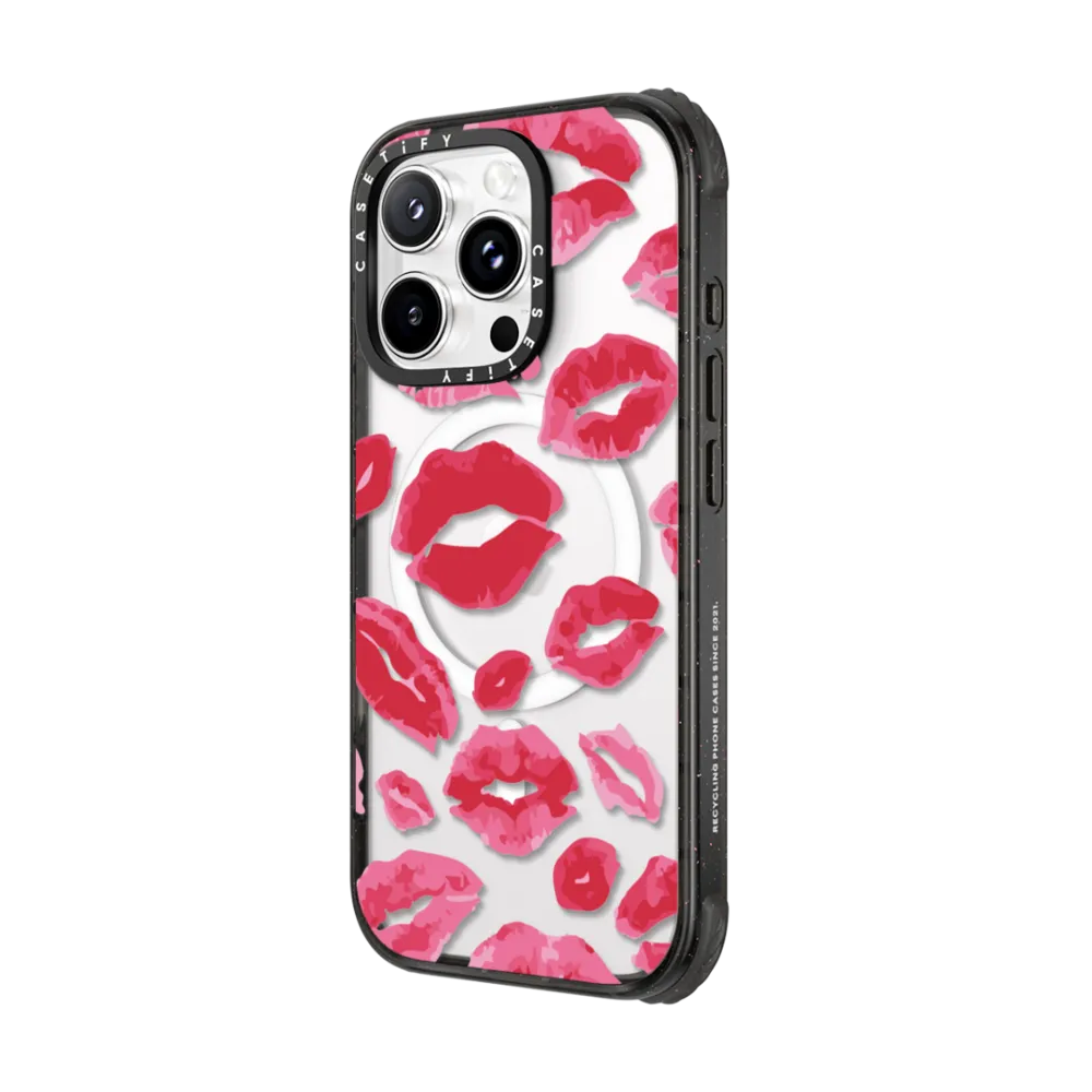 Ultra Impact iPhone 16 Pro Max Case MagSafe Compatible - Lipstick Kisses