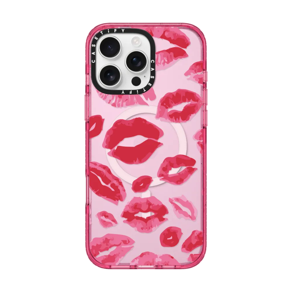 Impact iPhone 16 Pro Max Case MagSafe Compatible - Lipstick Kisses