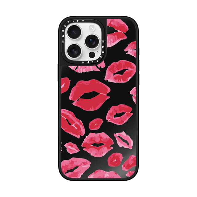 Allison Reich x CASETiFY iPhone 16 Pro Max ケース Black on Black ミラーケース MagSafe対応 Lipstick Kisses