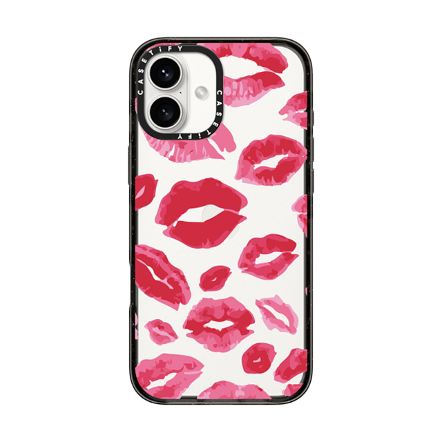 Allison Reich x CASETiFY iPhone 16 Plus ケース ブラック インパクトケース Lipstick Kisses