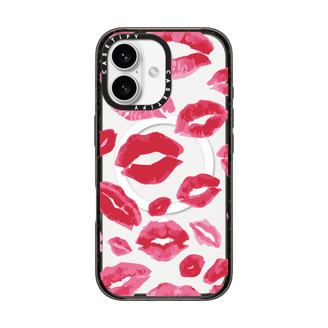 Allison Reich x CASETiFY iPhone 16 ケース ブラック インパクトケース MagSafe対応 Lipstick Kisses