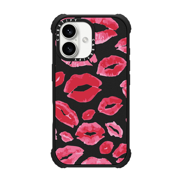 Allison Reich x CASETiFY iPhone 16 Case Matte Black ウルトラ インパクトケース MagSafe 対応 Lipstick Kisses Allison Reich x CASETiFY iPhone 16 Case Matte Black ウルトラ インパクトケース MagSafe 対応 Lipstick Kisses
