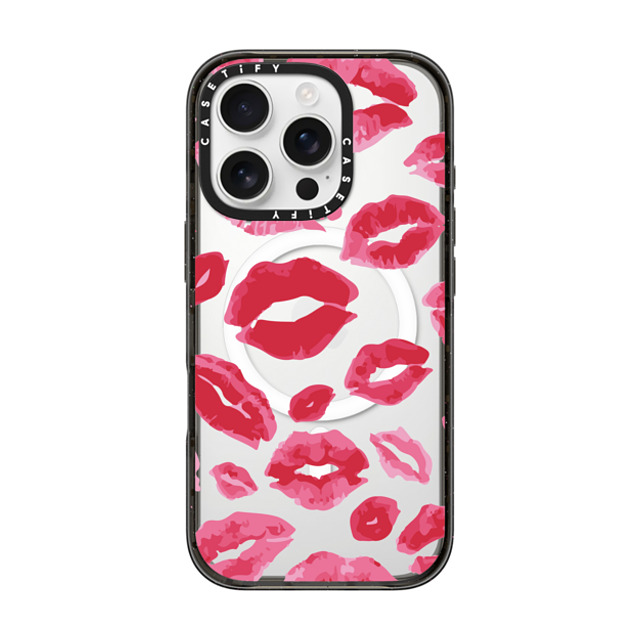 Allison Reich x CASETiFY iPhone 16 Pro ケース ブラック インパクトケース MagSafe対応 Lipstick Kisses