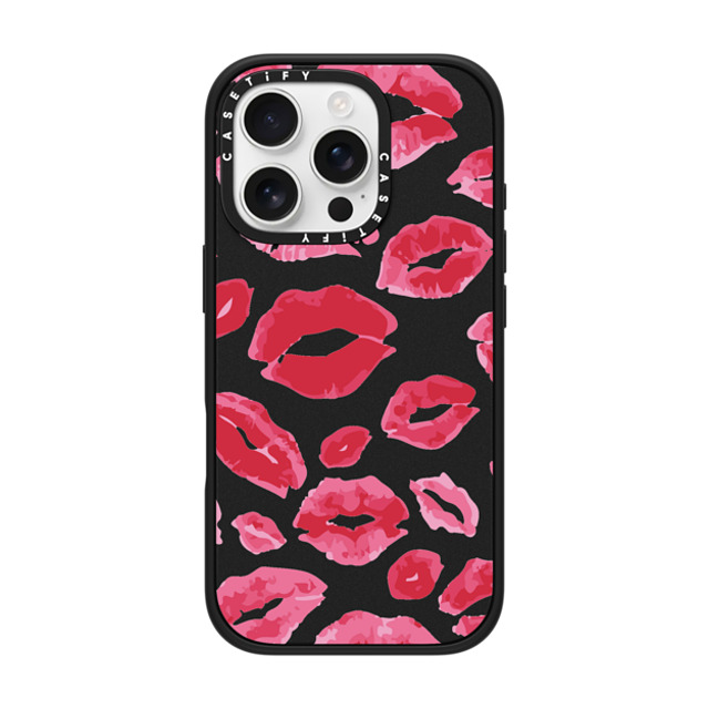 Allison Reich x CASETiFY iPhone 16 Pro ケース マットブラック インパクトケース MagSafe対応 Lipstick Kisses