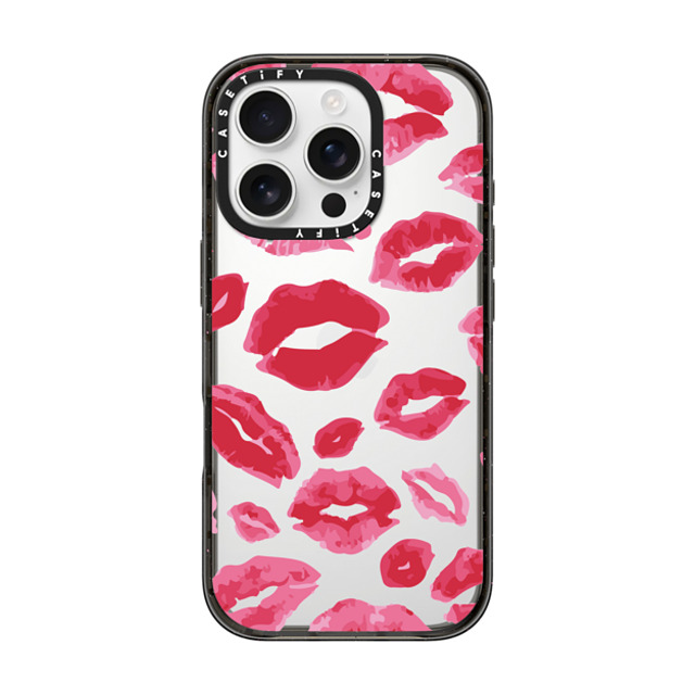 Allison Reich x CASETiFY iPhone 16 Pro ケース ブラック インパクトケース Lipstick Kisses