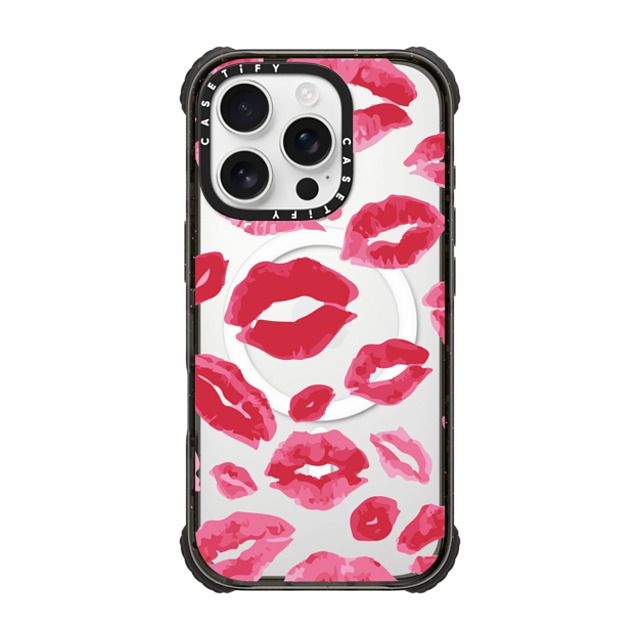 Allison Reich x CASETiFY iPhone 16 Pro ケース ブラック ウルトラ インパクトケース MagSafe 対応 Lipstick Kisses