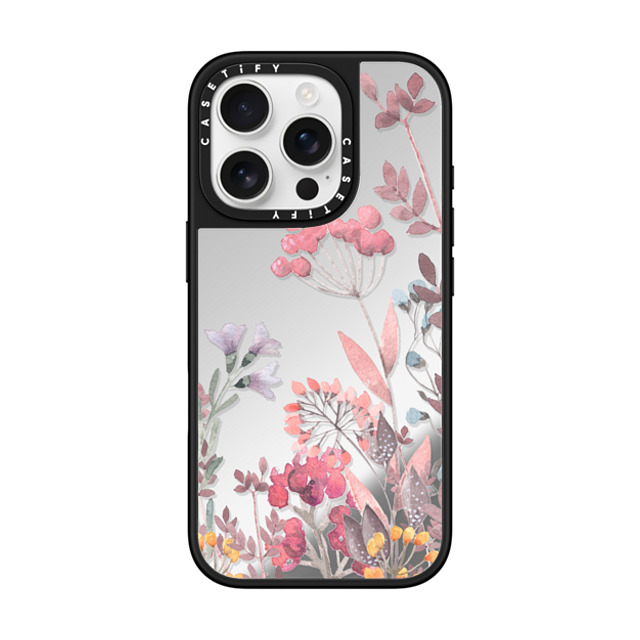 Allison Reich x CASETiFY iPhone 16 Pro ケース Silver on Black ミラーケース MagSafe対応 Springtime