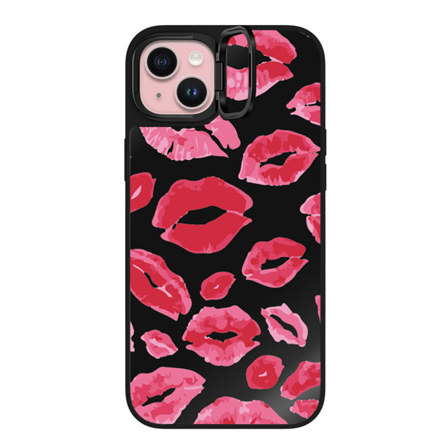 Allison Reich x CASETiFY iPhone 15 Plus ケース Love,Abstract Black on Black ミラー リングスタンドケース MagSafe対応 Lipstick Kisses Back to School Allison Reich x CASETiFY iPhone 15 Plus ケース Love,Abstract Black on Black ミラー リングスタンドケース MagSafe対応 Lipstick Kisses Back to School
