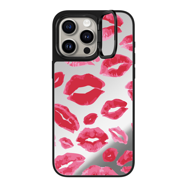 Allison Reich x CASETiFY iPhone 15 Pro Max Case Love,Abstract Silver on Black ミラー リングスタンドケース MagSafe対応 Lipstick Kisses Mother's Day Allison Reich x CASETiFY iPhone 15 Pro Max Case Love,Abstract Silver on Black ミラー リングスタンドケース MagSafe対応 Lipstick Kisses Mother's Day