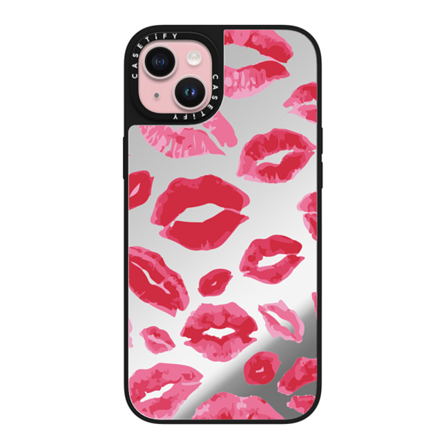 Allison Reich x CASETiFY iPhone 15 Plus Case Love,Abstract Silver on Black ミラーケース MagSafe対応 Lipstick Kisses Back to School Allison Reich x CASETiFY iPhone 15 Plus Case Love,Abstract Silver on Black ミラーケース MagSafe対応 Lipstick Kisses Back to School