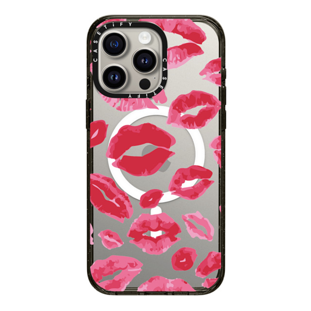 Allison Reich x CASETiFY iPhone 15 Pro Max ケース ブラック インパクトケース MagSafe対応 Lipstick Kisses