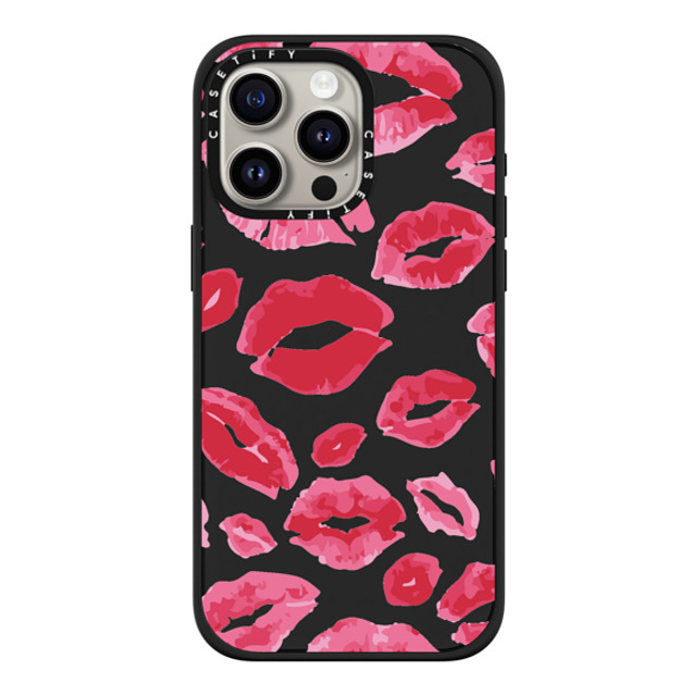 Allison Reich x CASETiFY iPhone 15 Pro Max ケース マットブラック インパクトケース MagSafe対応 Lipstick Kisses