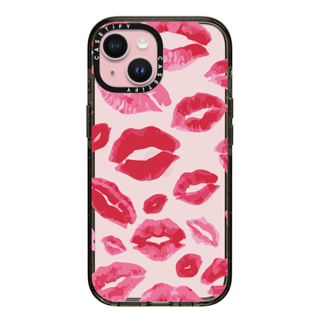 Allison Reich x CASETiFY iPhone 15 ケース ブラック インパクトケース Lipstick Kisses