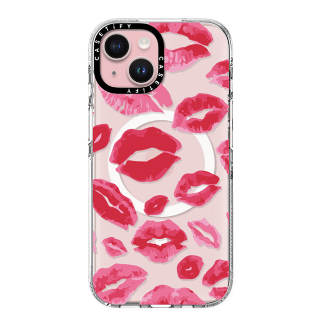 Allison Reich x CASETiFY iPhone 15 ケース クリア クリア ケース MagSafe対応 Lipstick Kisses