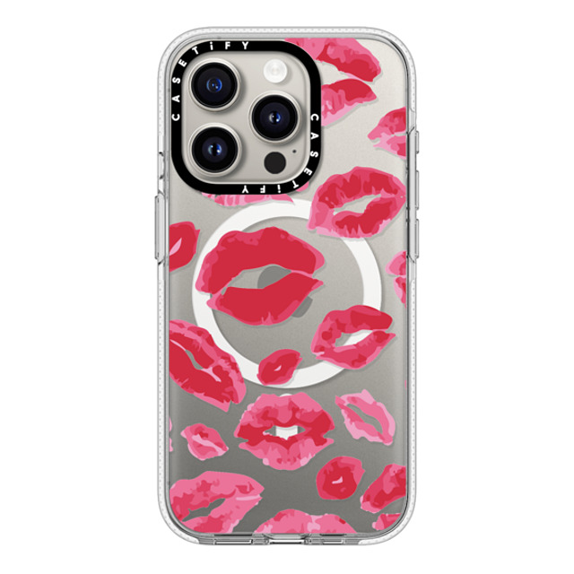 Allison Reich x CASETiFY iPhone 15 Pro ケース クリア クリア ケース MagSafe対応 Lipstick Kisses