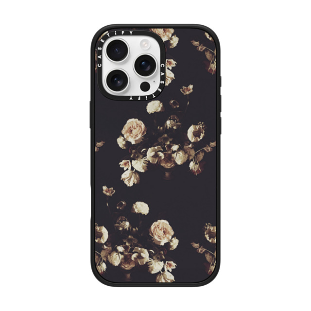 Allison Reich x CASETiFY iPhone 16 Pro Max ケース マットブラック インパクトケース MagSafe対応 Antique Floral