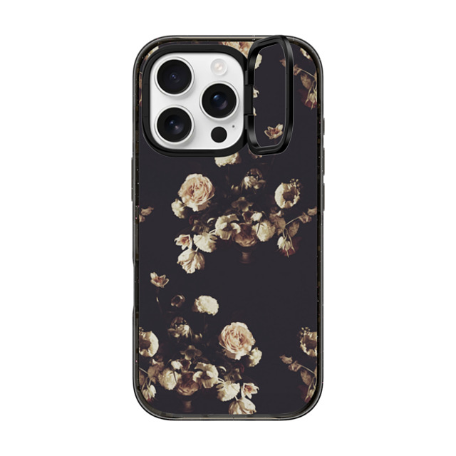 Allison Reich x CASETiFY iPhone 16 Pro ケース ブラック インパクトリングスタンドケース MagSafe対応 Antique Floral