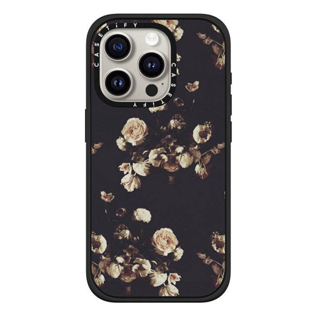 Allison Reich x CASETiFY iPhone 15 Pro ケース マットブラック インパクトケース MagSafe対応 Antique Floral