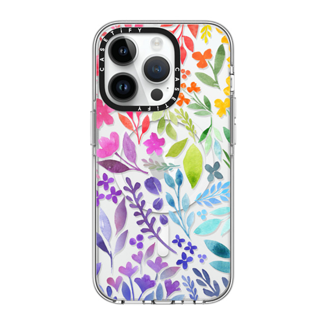 Allison Reich x CASETiFY iPhone 14 Pro Case Clear Clear Case MagSafe Compatible Floral Rainbow Allison Reich x CASETiFY iPhone 14 Pro Case Clear Clear Case MagSafe Compatible Floral Rainbow