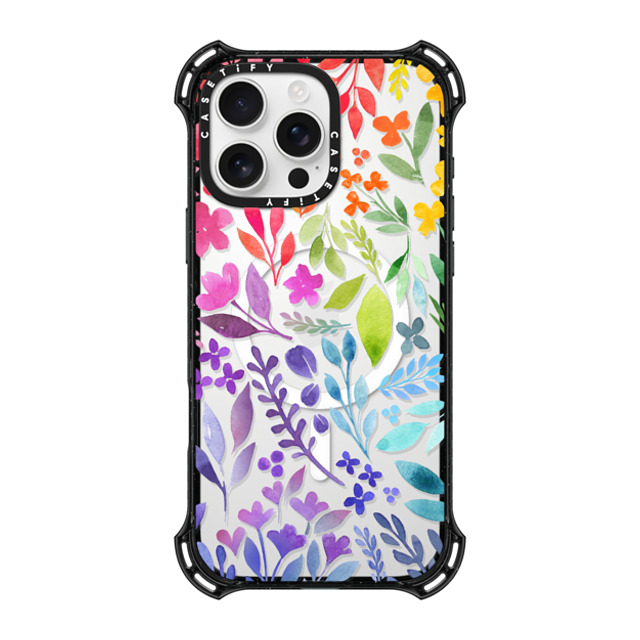 Allison Reich x CASETiFY iPhone 16 Pro Max ケース ブラック バウンスケース Floral Rainbow