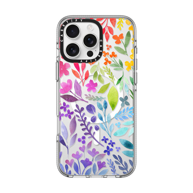 Allison Reich x CASETiFY iPhone 16 Pro Max ケース クリア クリア ケース MagSafe対応 Floral Rainbow