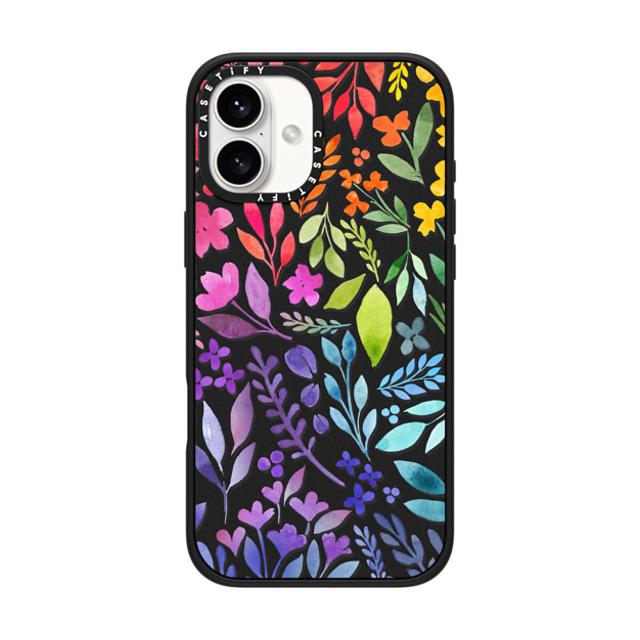 Allison Reich x CASETiFY iPhone 16 Plus ケース Floral,Line Art マットブラック インパクトケース MagSafe対応 Floral Rainbow Back to School Allison Reich x CASETiFY iPhone 16 Plus ケース Floral,Line Art マットブラック インパクトケース MagSafe対応 Floral Rainbow Back to School