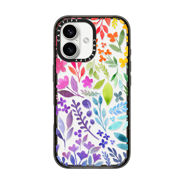 Allison Reich x CASETiFY iPhone 16 ケース ブラック インパクトケース Floral Rainbow