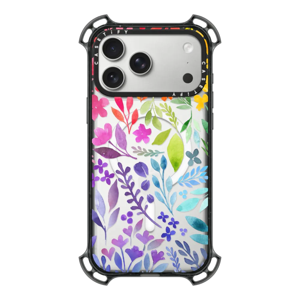 Impact iPhone 17 Pro Max Case MagSafe Compatible - Floral Rainbow