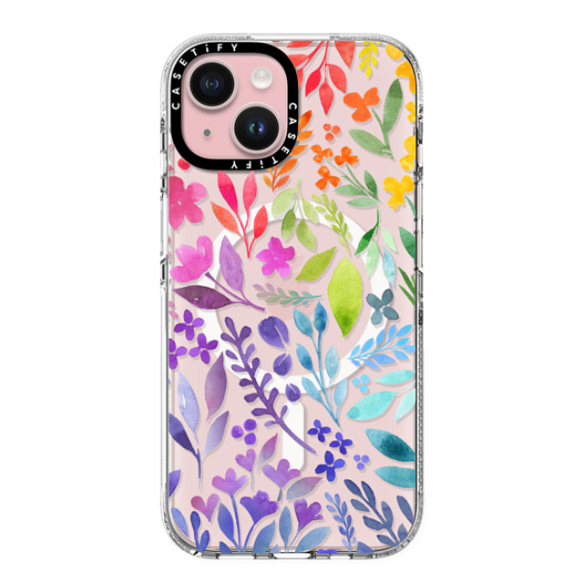 Allison Reich x CASETiFY iPhone 15 ケース クリア クリア ケース MagSafe対応 Floral Rainbow