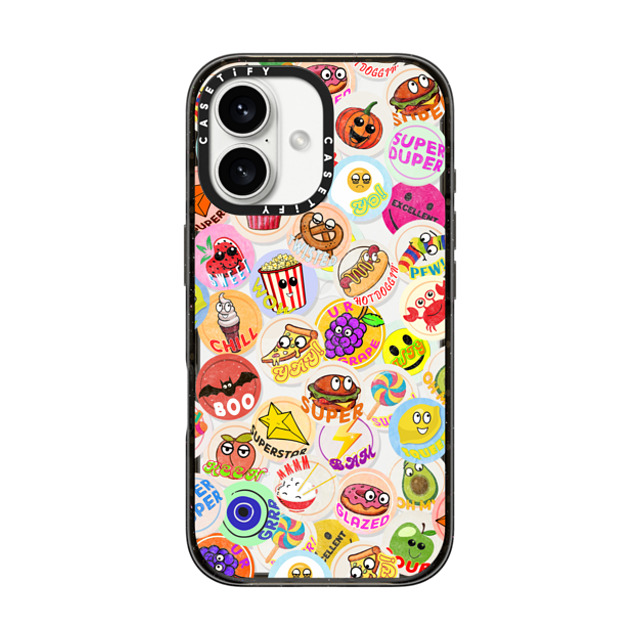 Allison Reich x CASETiFY iPhone 16 ケース Sticker ブラック インパクトケース All NEW Vintage Smelly Stickers Father's Day Allison Reich x CASETiFY iPhone 16 ケース Sticker ブラック インパクトケース All NEW Vintage Smelly Stickers Father's Day